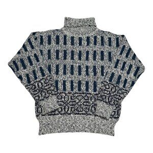 Vintage Syncs Union Bay Patterned Acrylic Turtleneck Sweater Women’s Medium